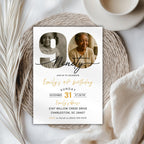 Modern 90th Birthday Photo Invitation