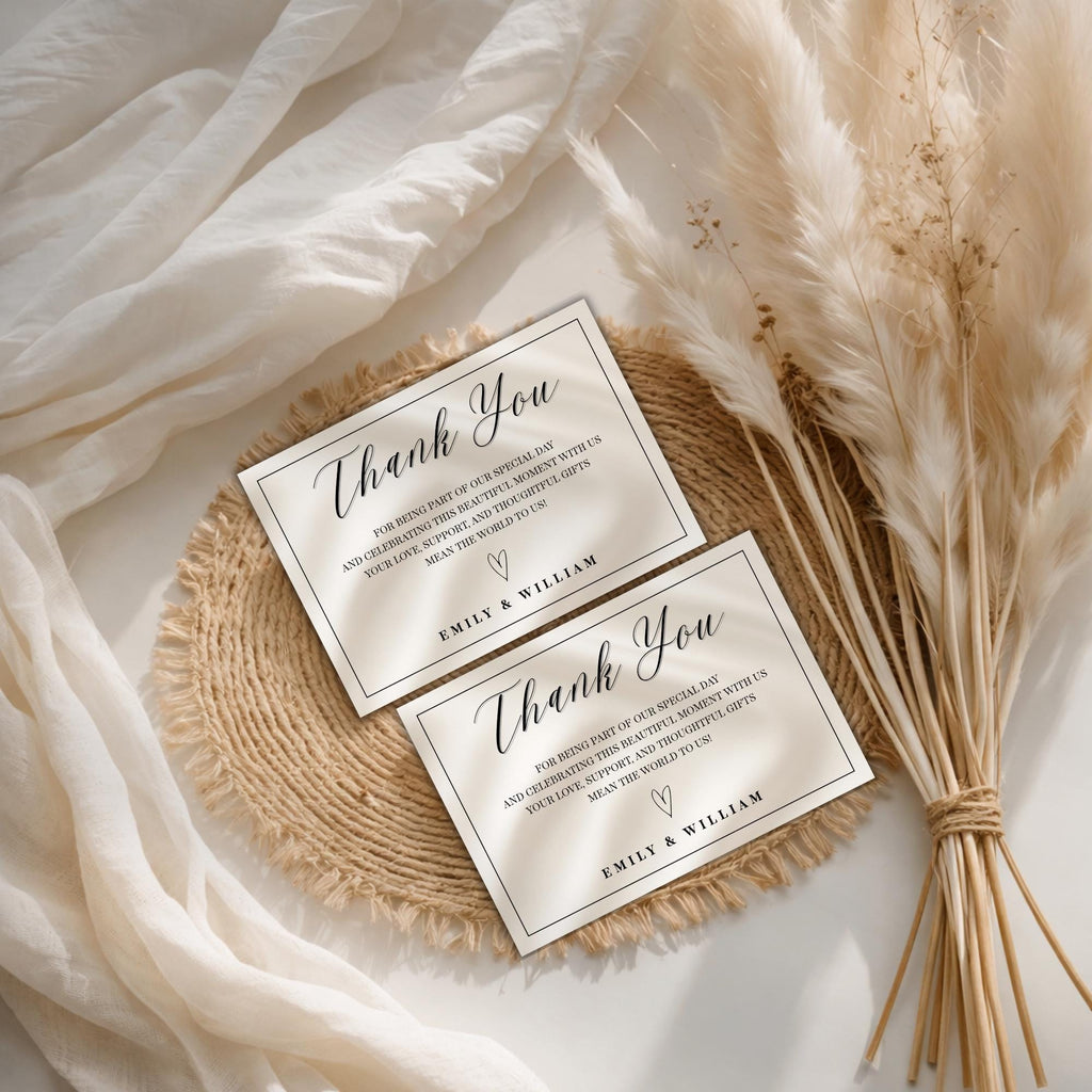 Elegant Gender Reveal Thank You Card