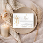 Gold Candle Baptism Photo Thank You Card