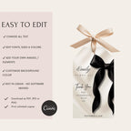 Black Bow Favor Tags
