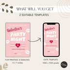 Pink Galentine's Party Night Invitation