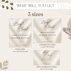 Elegant Gender Reveal Bottle Labels