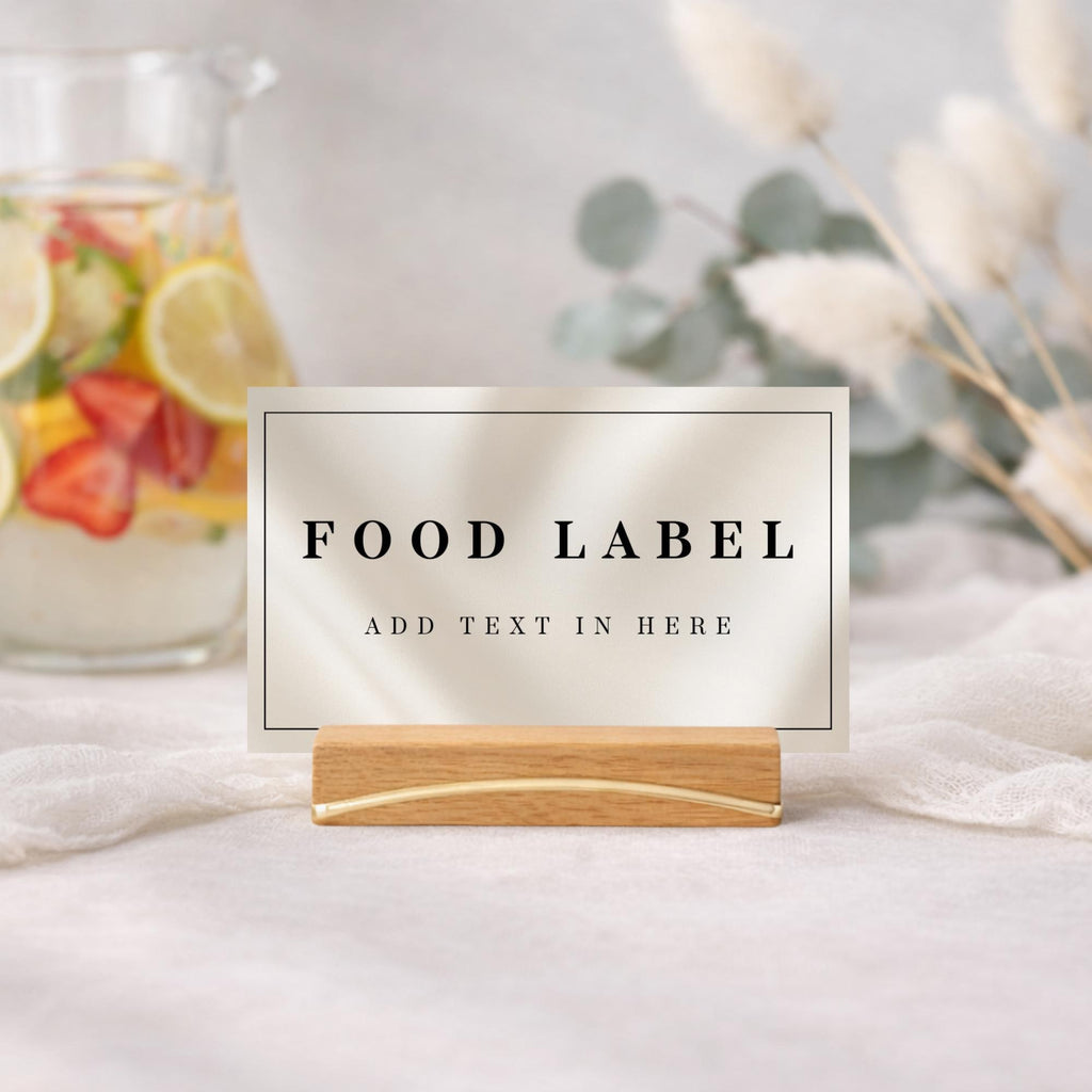 Elegant Black & White Food Labels