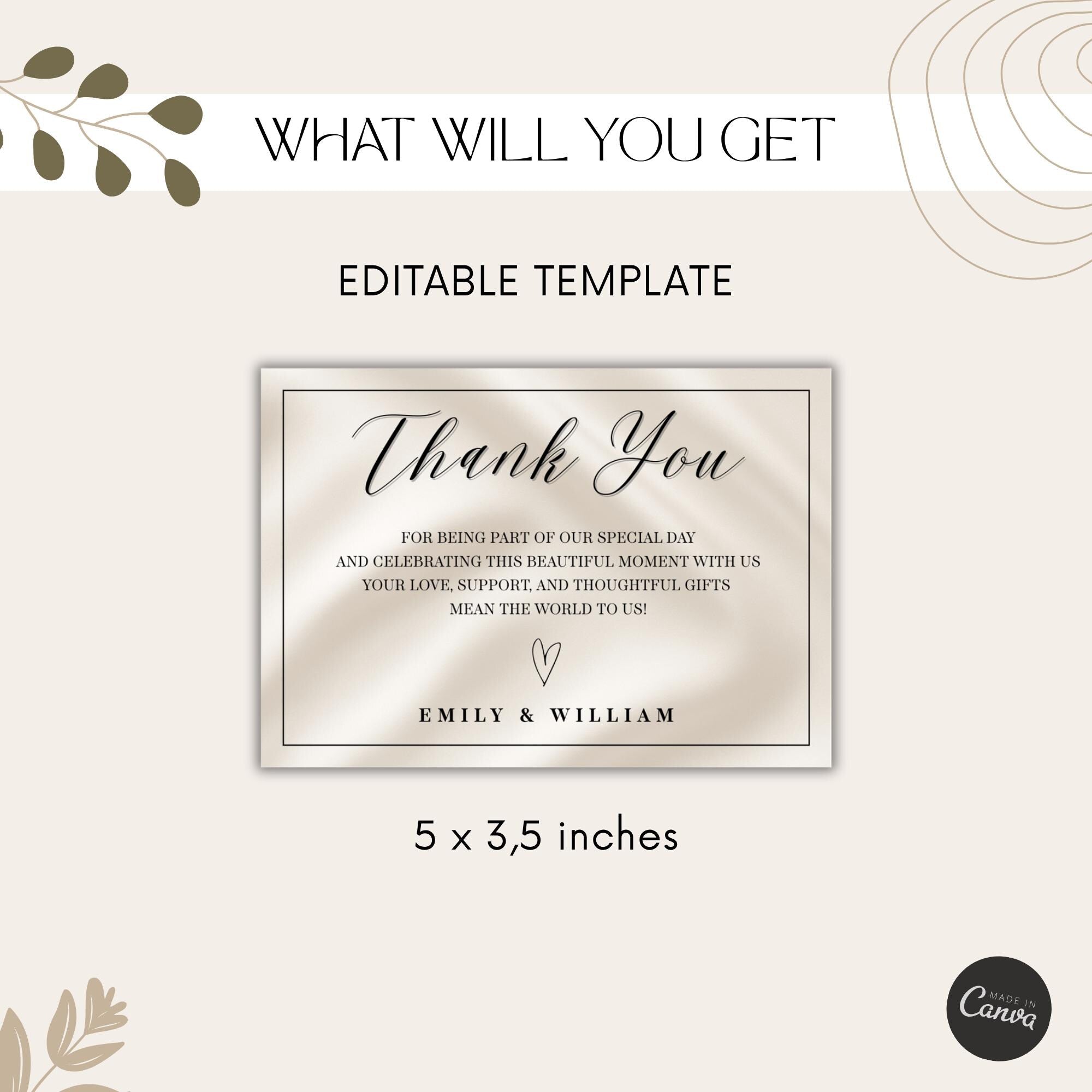 Elegant Gender Reveal Thank You Card