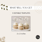 Elegant Gender Reveal Cupcake Toppers