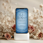 Blue Watercolor Bar Mitzvah Invitation