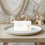Gold Candle Baptism Place Cards