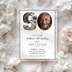 Minimalist Photo Ninety 90th Birthday Invitation