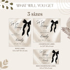 Black Bow Birthday Wine Bottle Label