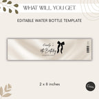 Black Bow Water Bottle Labels