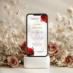 Elegant Red Rose Quinceañera Invitation