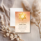 Star Of David Watercolor Bat Mitzvah Invitation
