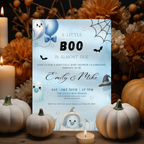 A Little Boo Baby Shower Invitation Blue