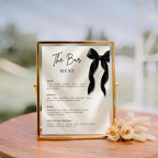 Black Bow Bar Menu Sign