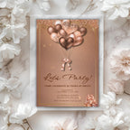 Rose Gold Balloon Elegant Birthday Invitation