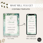 Greenery Bat Mitzvah Invitation