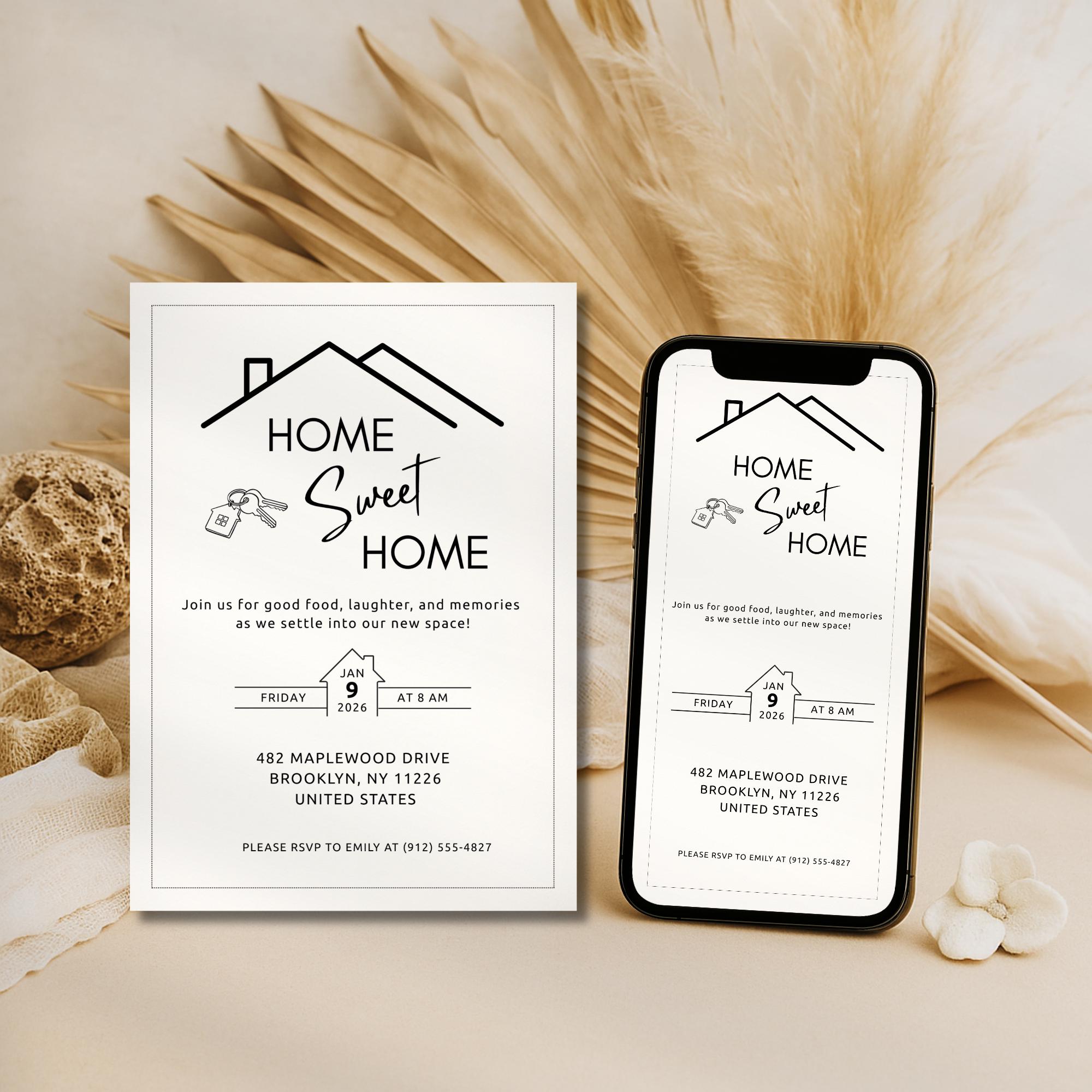Minimalist Housewarming Invitation Template