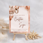 Rose Gold 50th Birthday Custom Sign