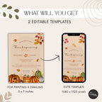 Pumpkin Fall Thanksgiving Dinner Invitation
