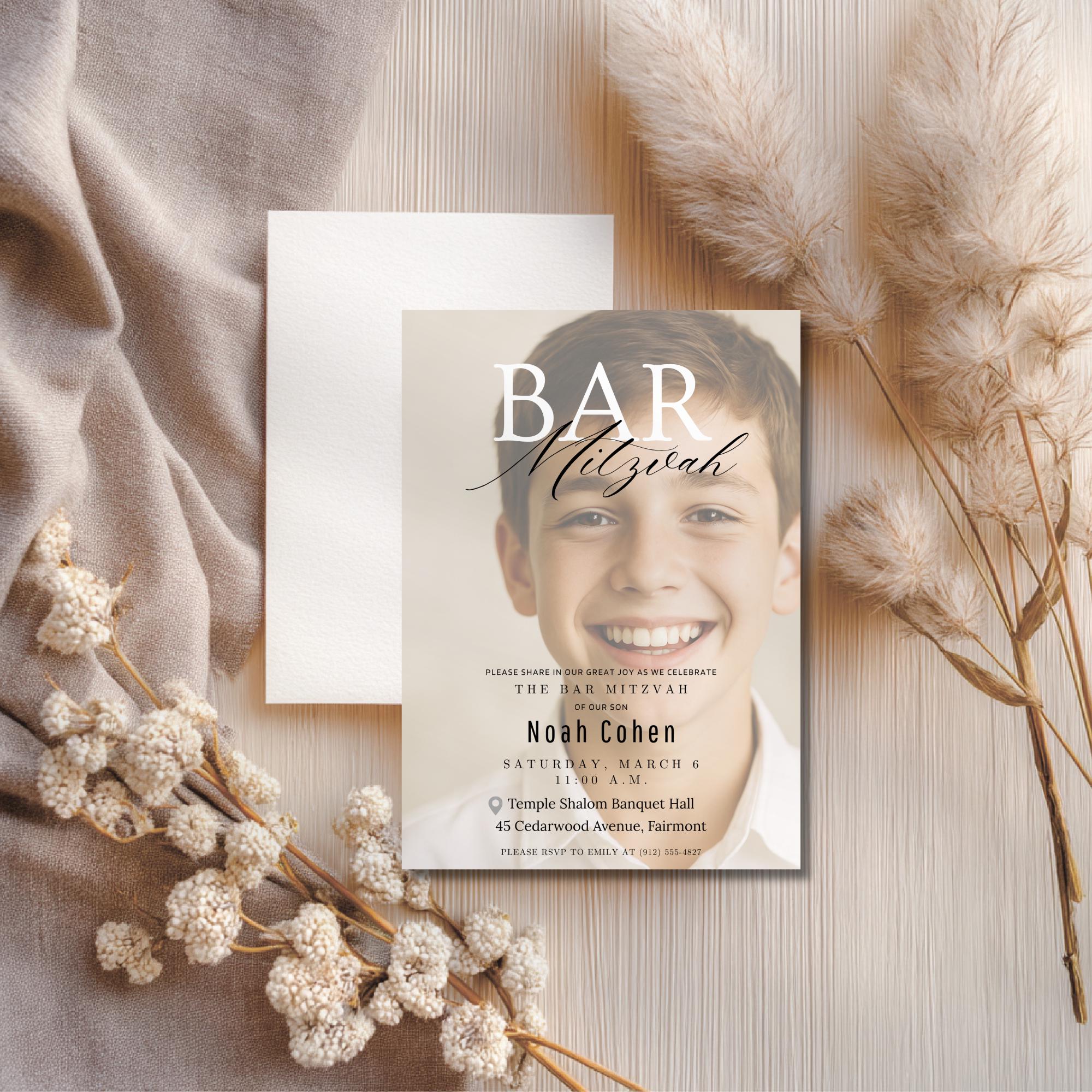 Bar Mitzvah Photo Invitation