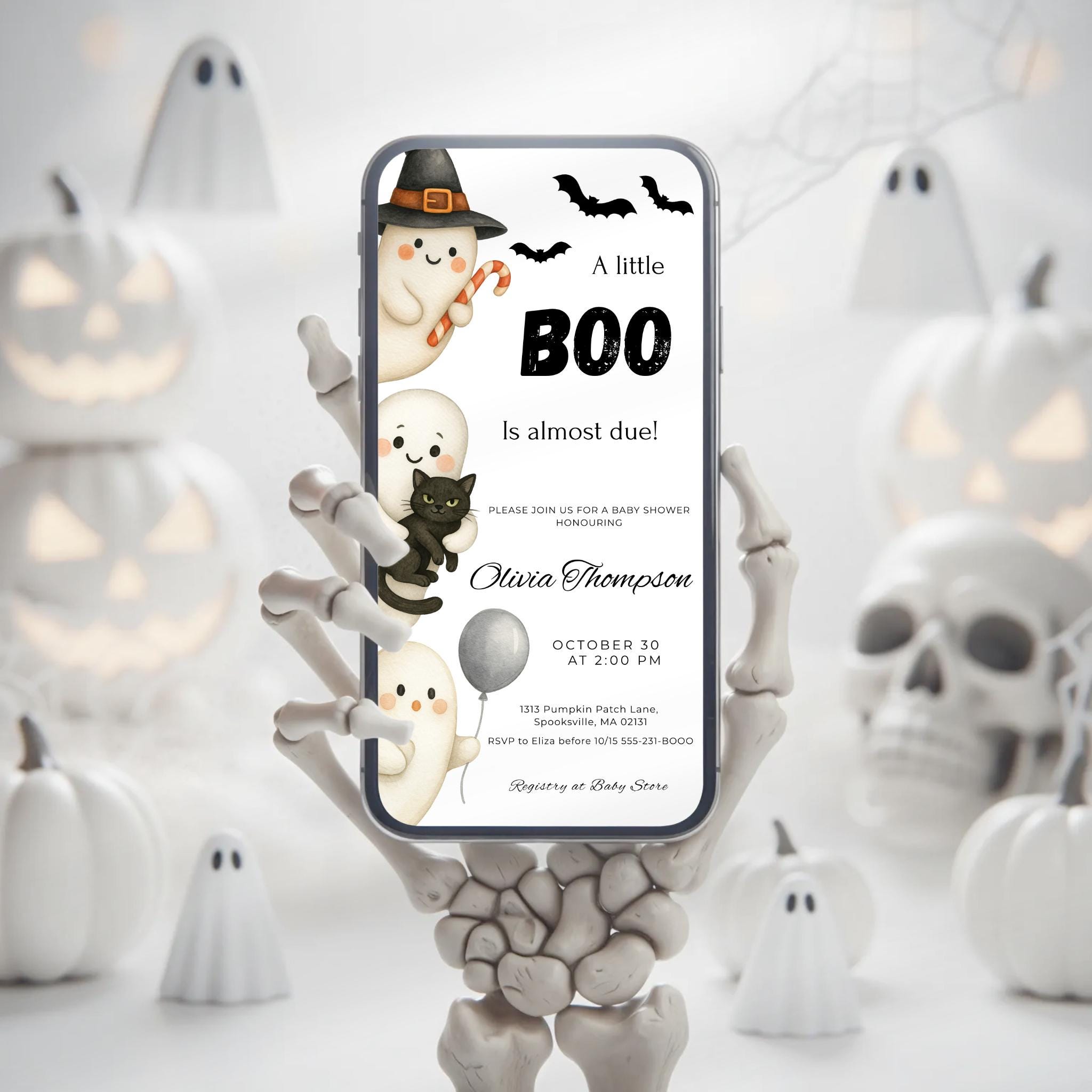 Halloween Baby Shower Invitation Little Boo