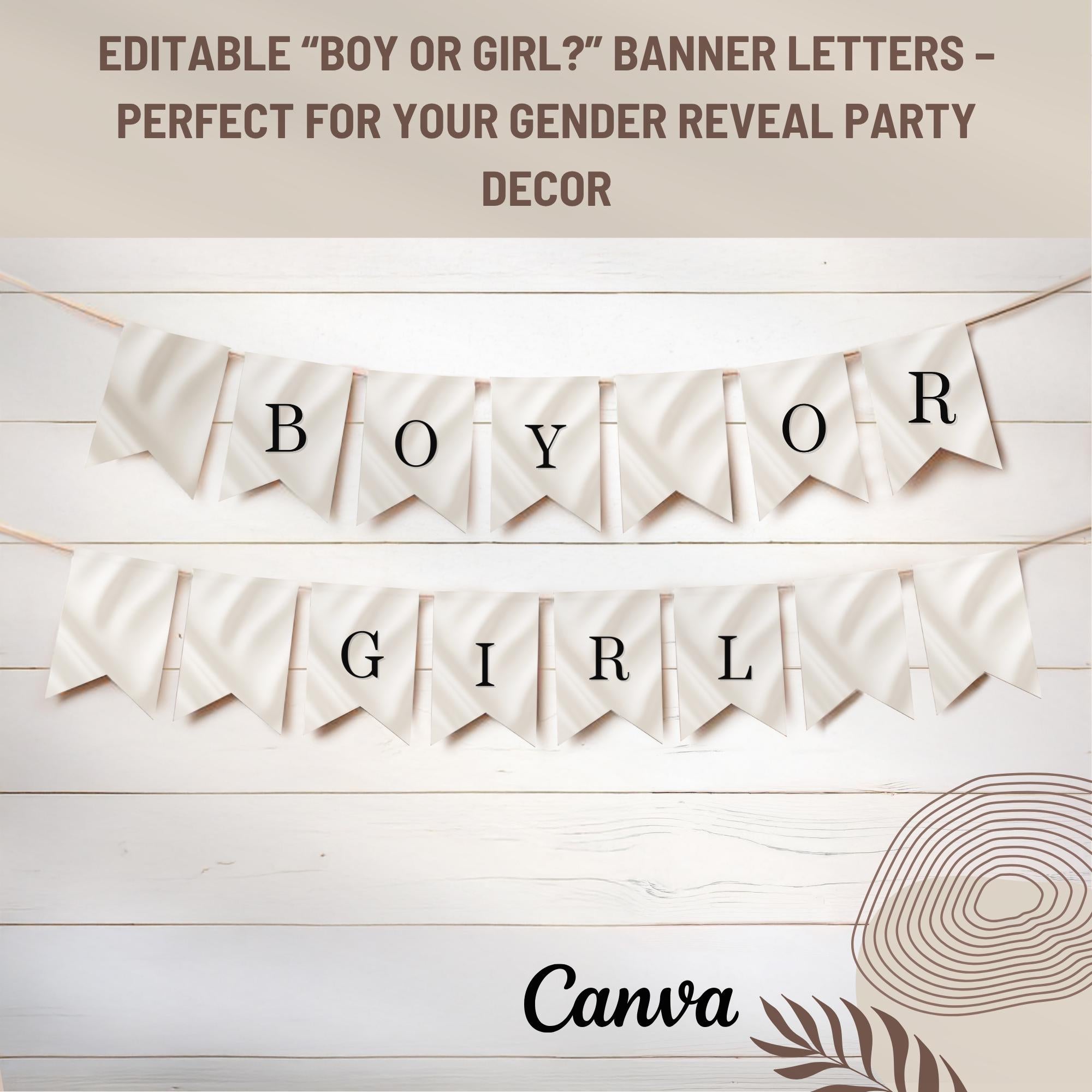 Elegant Gender Reveal Bunting Banner