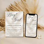 Elegant Boy or Girl Gender Reveal Invitation