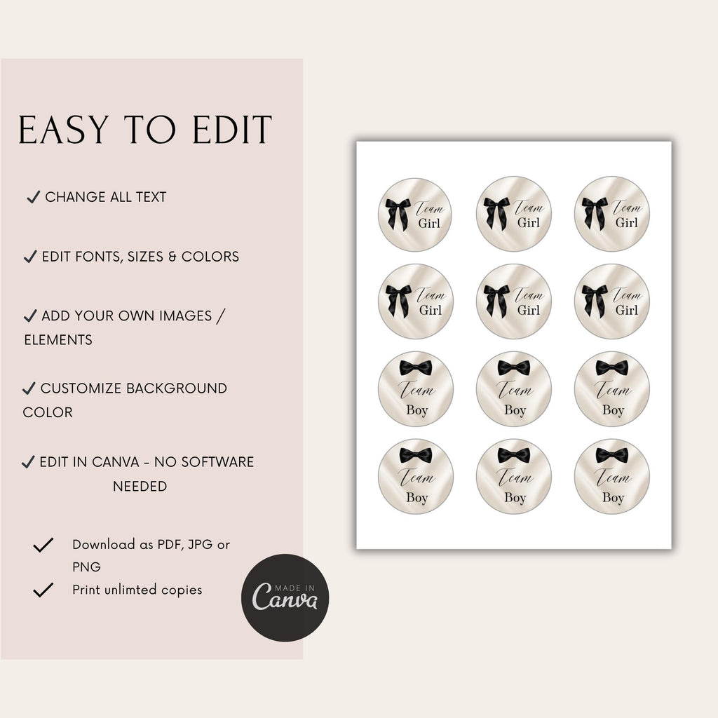Elegant Gender Reveal Voting Stickers