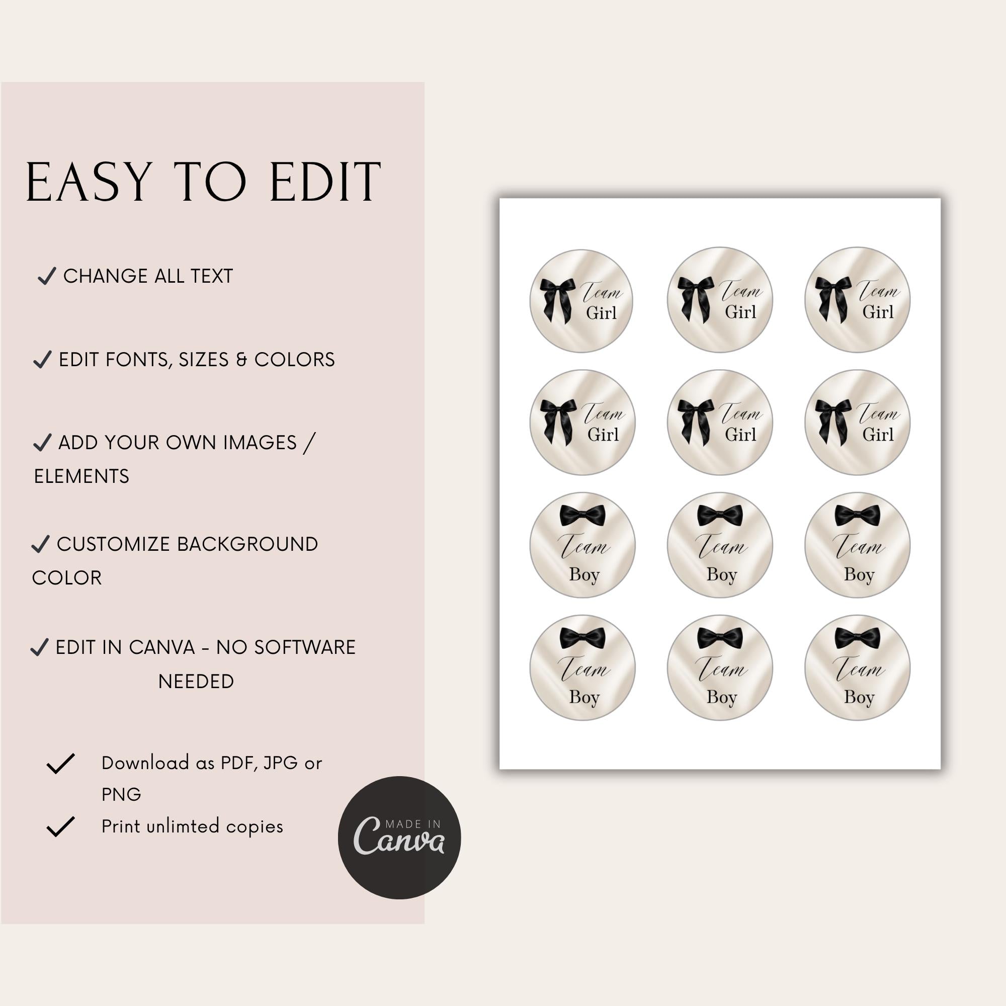 Elegant Gender Reveal Voting Stickers
