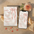 Valentines Party Invitation Pink Bow