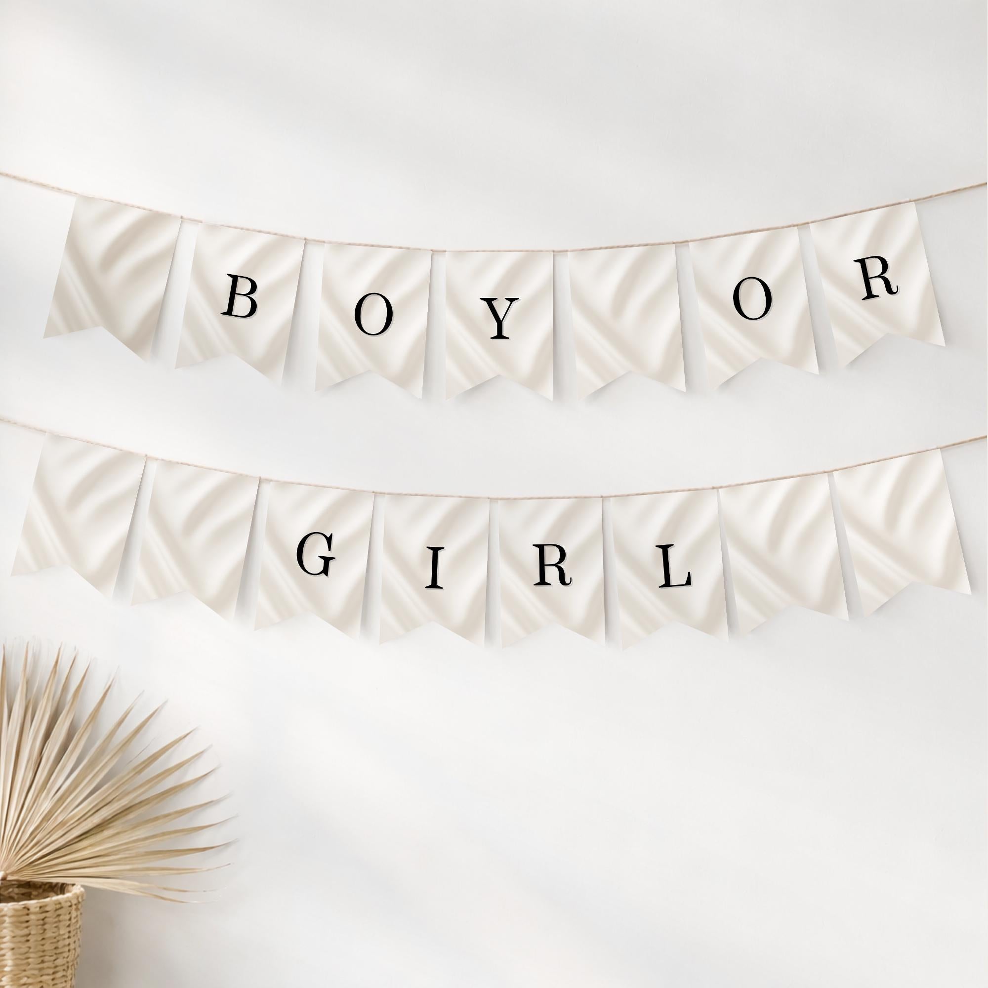 Elegant Gender Reveal Bunting Banner