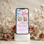 He or She Teddy Gender Reveal Invitation