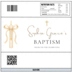 Gold Candle Baptism Chocolate Bar Wrapper