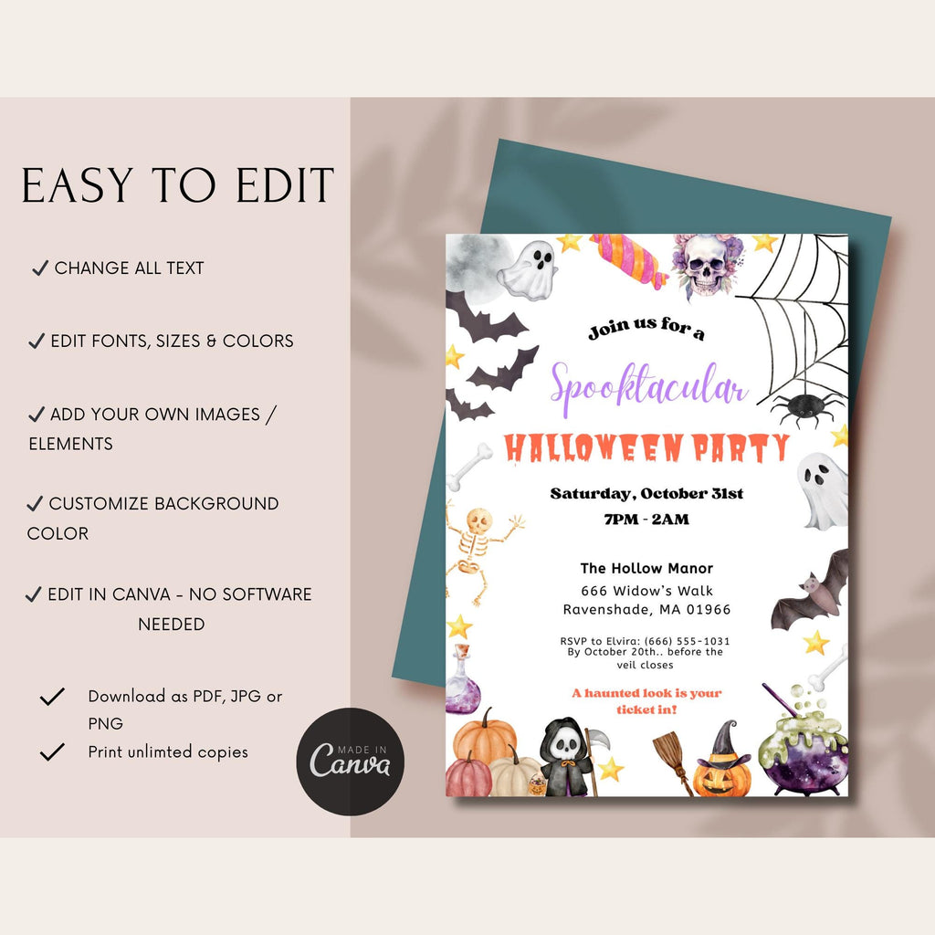 Halloween Party Invitation Spooky Theme
