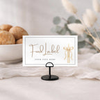 Gold Candle Baptism Buffet Food Labels
