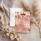 Rose Gold Balloon Birthday Invitation