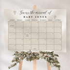 Elegant Gender Reveal Due Date Calendar