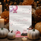 Pink Little Boo Baby Shower Invitation