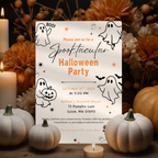 Cute Ghost Halloween Party Invitation
