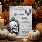 Gothic Skull Halloween Party Invitation