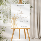 Gold Candle Baptism Welcome Sign
