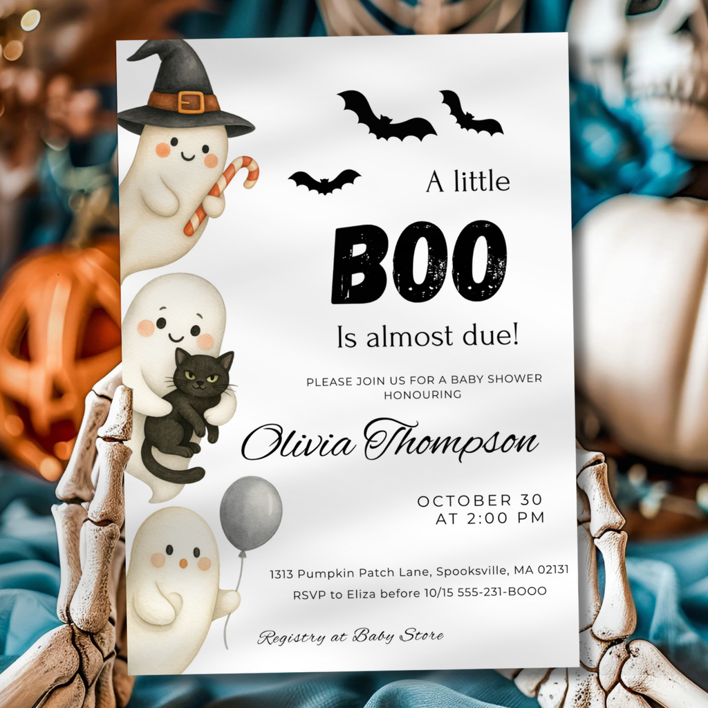 Halloween Baby Shower Invitation Little Boo