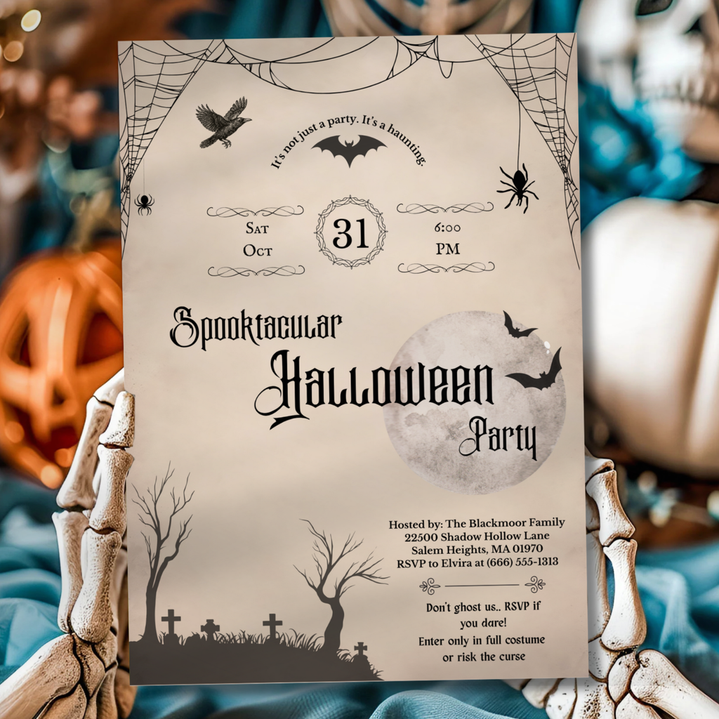Vintage Spooktacular Halloween Party Invitation