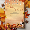 Rustic Thanksgiving Dinner Invitation