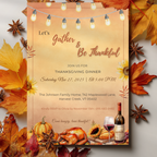 Rustic Thanksgiving Dinner Invitation