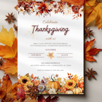 Autumn Thanksgiving Celebration Invitation