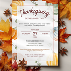 Pumpkin Thanksgiving Dinner Invitation