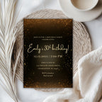 Elegant Gold Glitter Birthday Invitation
