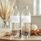 Gold Candle Baptism Water Bottle Labels