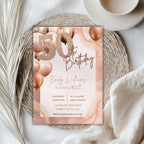 Rose Gold 50th Birthday Invitation